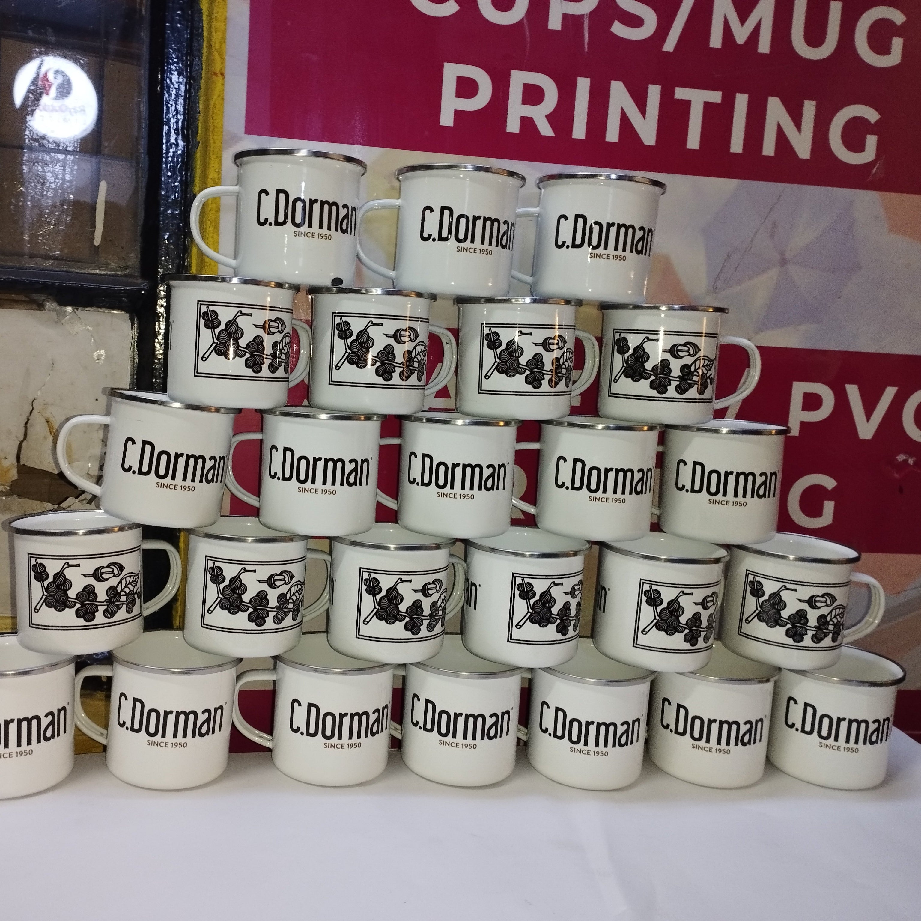 corporate branded enamel mugs