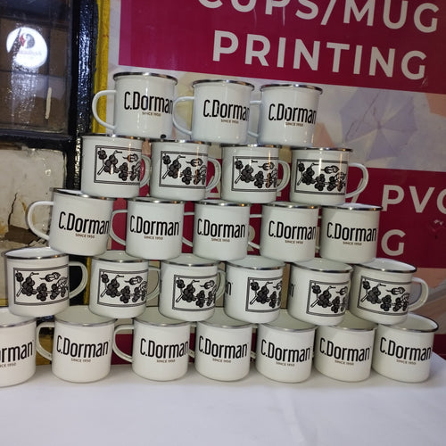 corporate branded enamel mugs